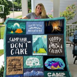Camping Take Me To The Mountains Quilt Blanket