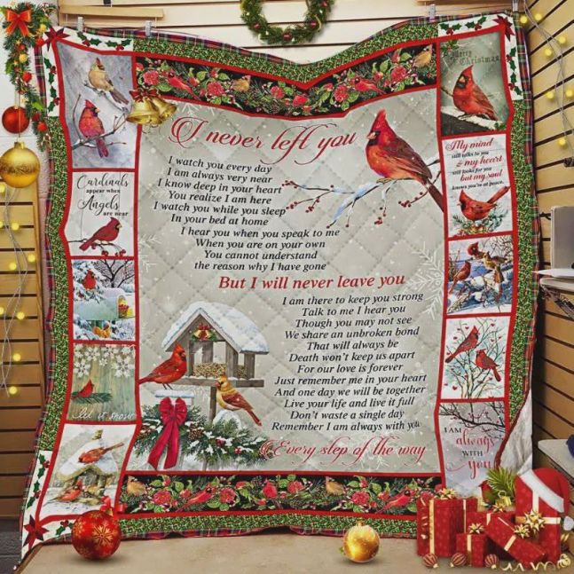 Cardinal Bird Christmas Remember I Am Always With You Quilt Blanket