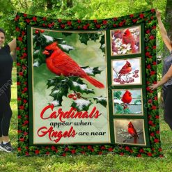 Cardinals Appear When Angles Are Near Quilt Blanket