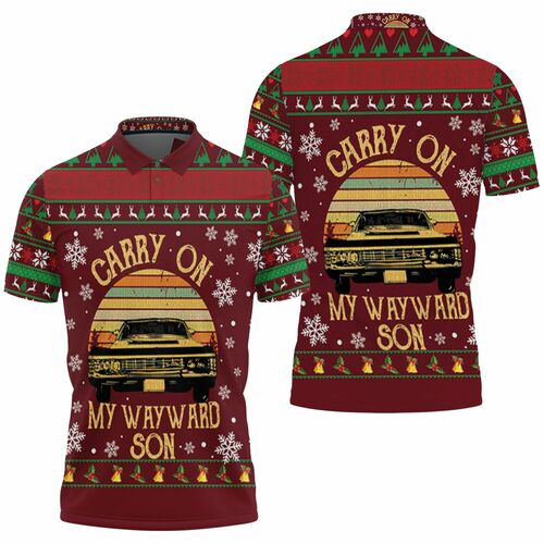 Carry On My Wayward Son Supernatural Retro Ugly Christmas 3d Polo Shirt Model A31337 All Over Print Shirt 3d T-shirt