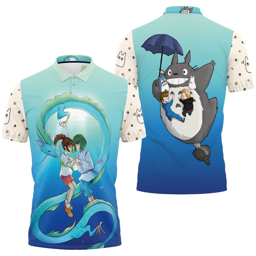 Chihiro Ogino Cuddle Nigihayami Kohaku Nushi Haku For Spirited Away Studio Ghibli Fan Polo Shirt All Over Print Shirt 3d T-shirt