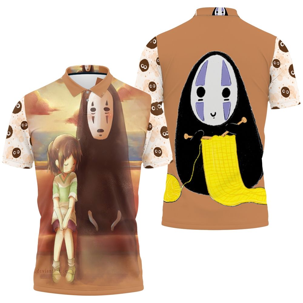 Chihiro Ogino Lean On No Face Kaonashi For Spirited Away Studio Ghibli Fan Polo Shirt All Over Print Shirt 3d T-shirt