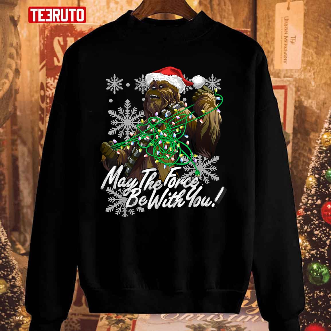 Christmas Chewbaca Lights May The Force Be With You Unisex Sweatshirt