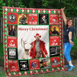 Chuck Norris Merry Christmas Quilt Blanket