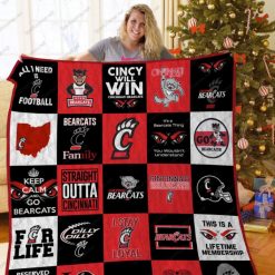 Cincinnati Bearcats Quilt Blanket Ver Xmas