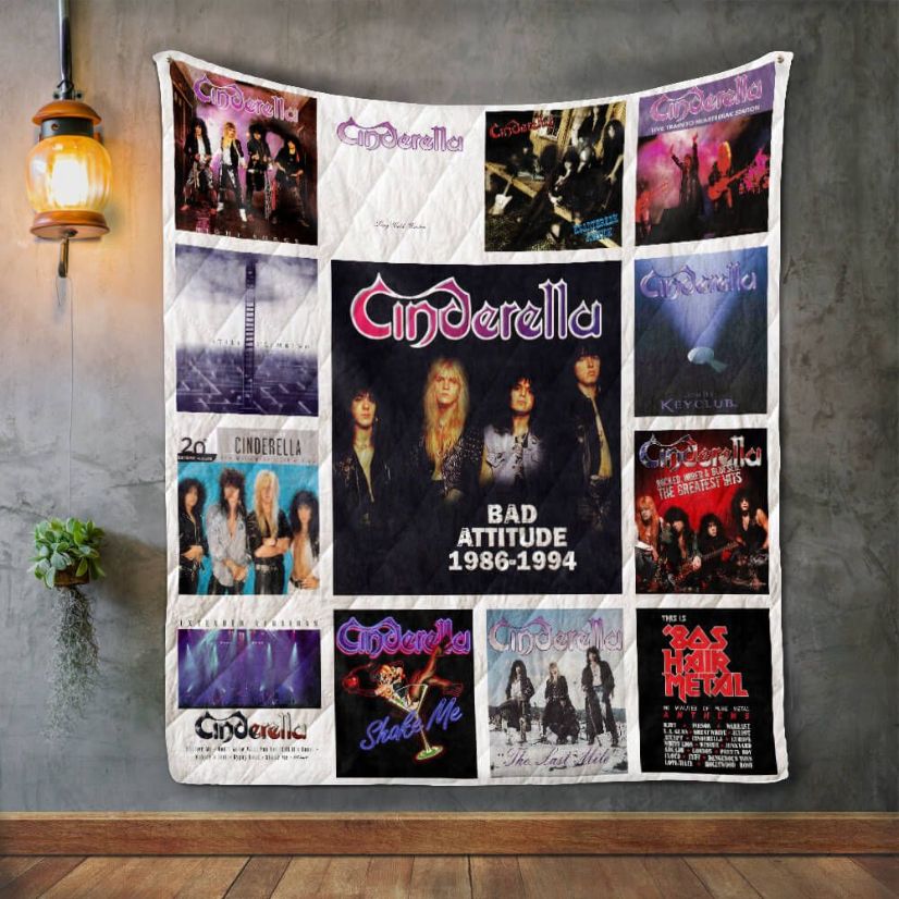 Cinderella Albums Bad Attitude 1986 – 1994 Quilt Blanket