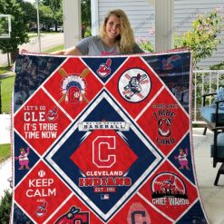 Cleveland Indians Baseball Team MLB Quilt Blanket