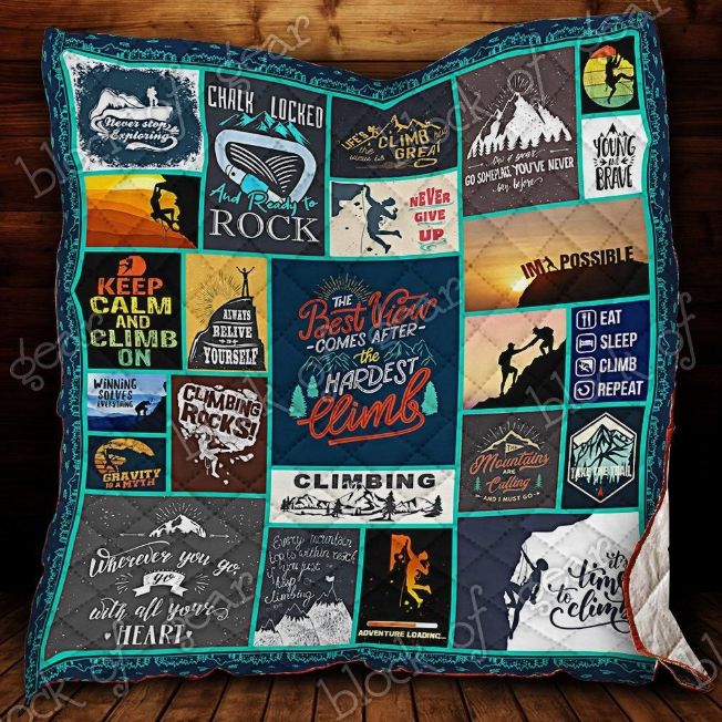 Climbing Keep Calm And Climb On Climbing Lo Quilt Blanket