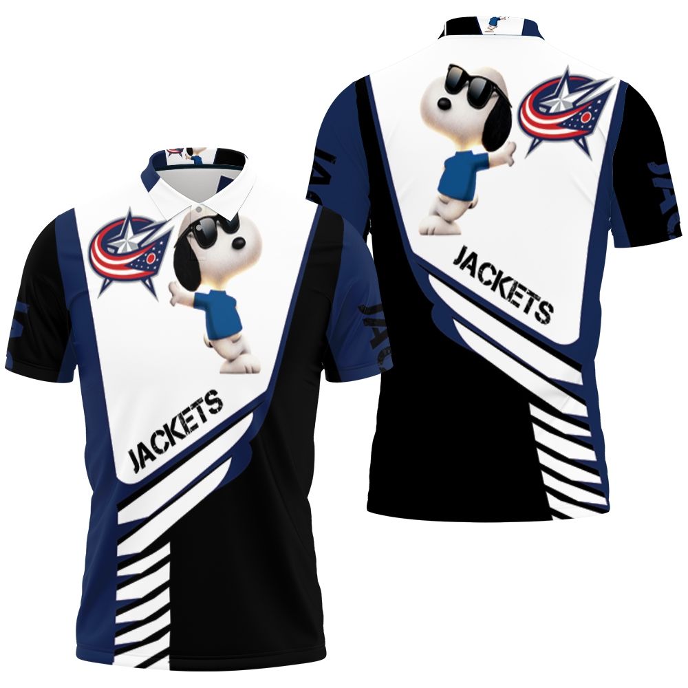 Columbus Blue Jackets Snoopy For Fans 3d Polo Shirt All Over Print Shirt 3d T-shirt