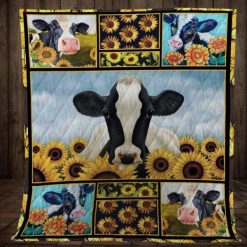 Cow In The Town Quilt Blanket