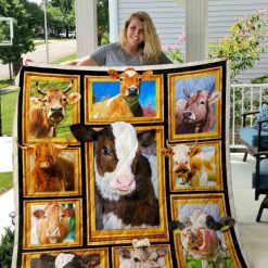 Cow Picture Art Collection Quilt Blanket
