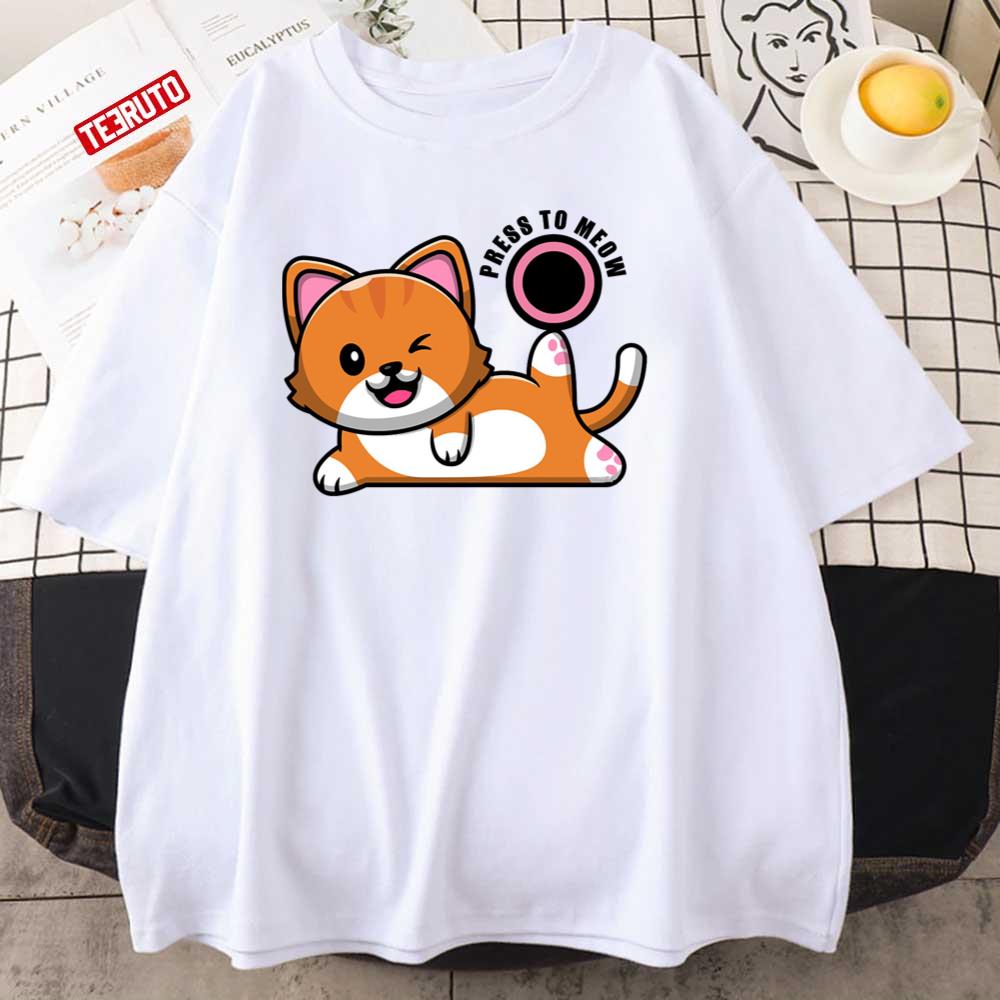 Cute Cat Press O To Meow Stray Game Unisex T-Shirt