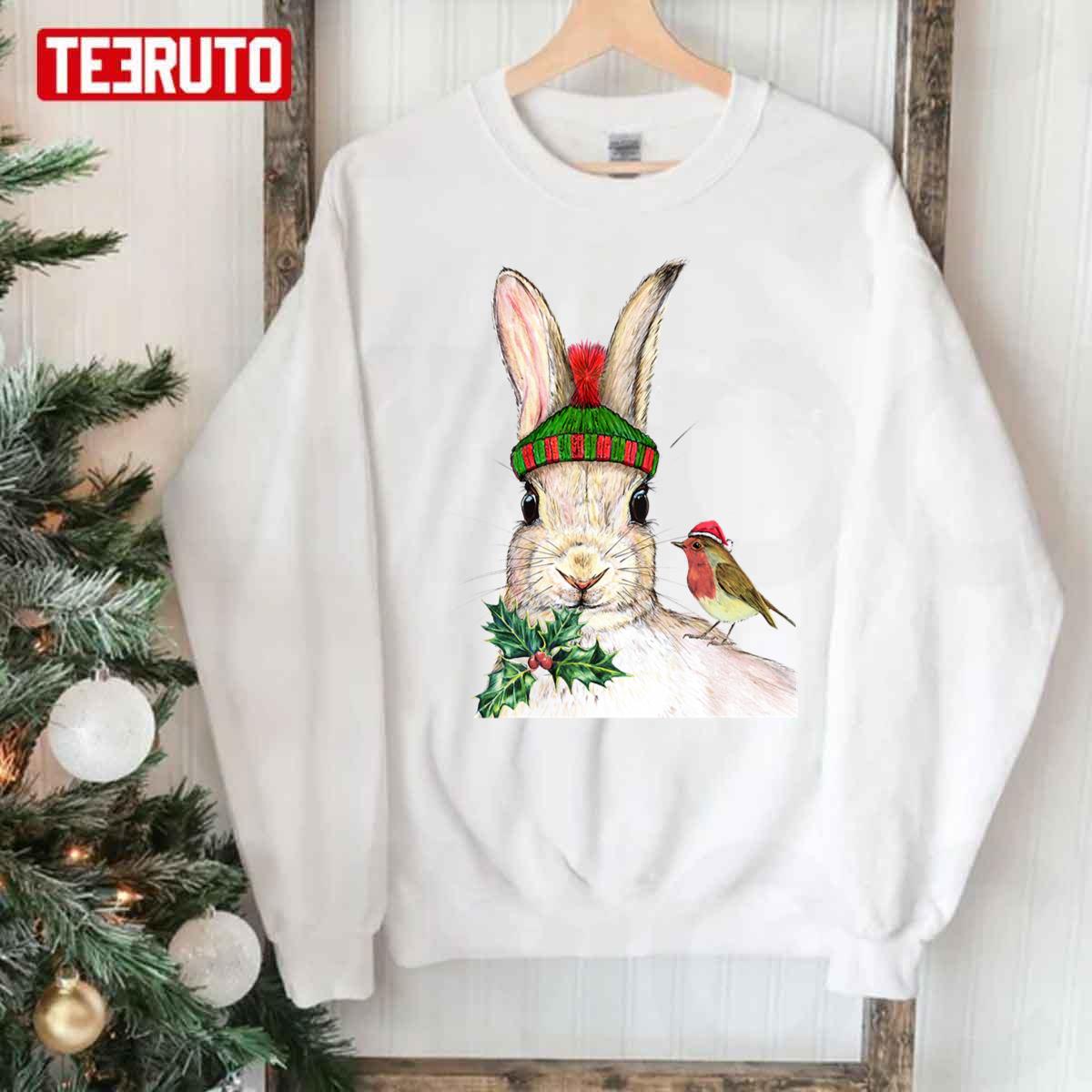 Cute Christmas Bunny Unisex Sweatshirt