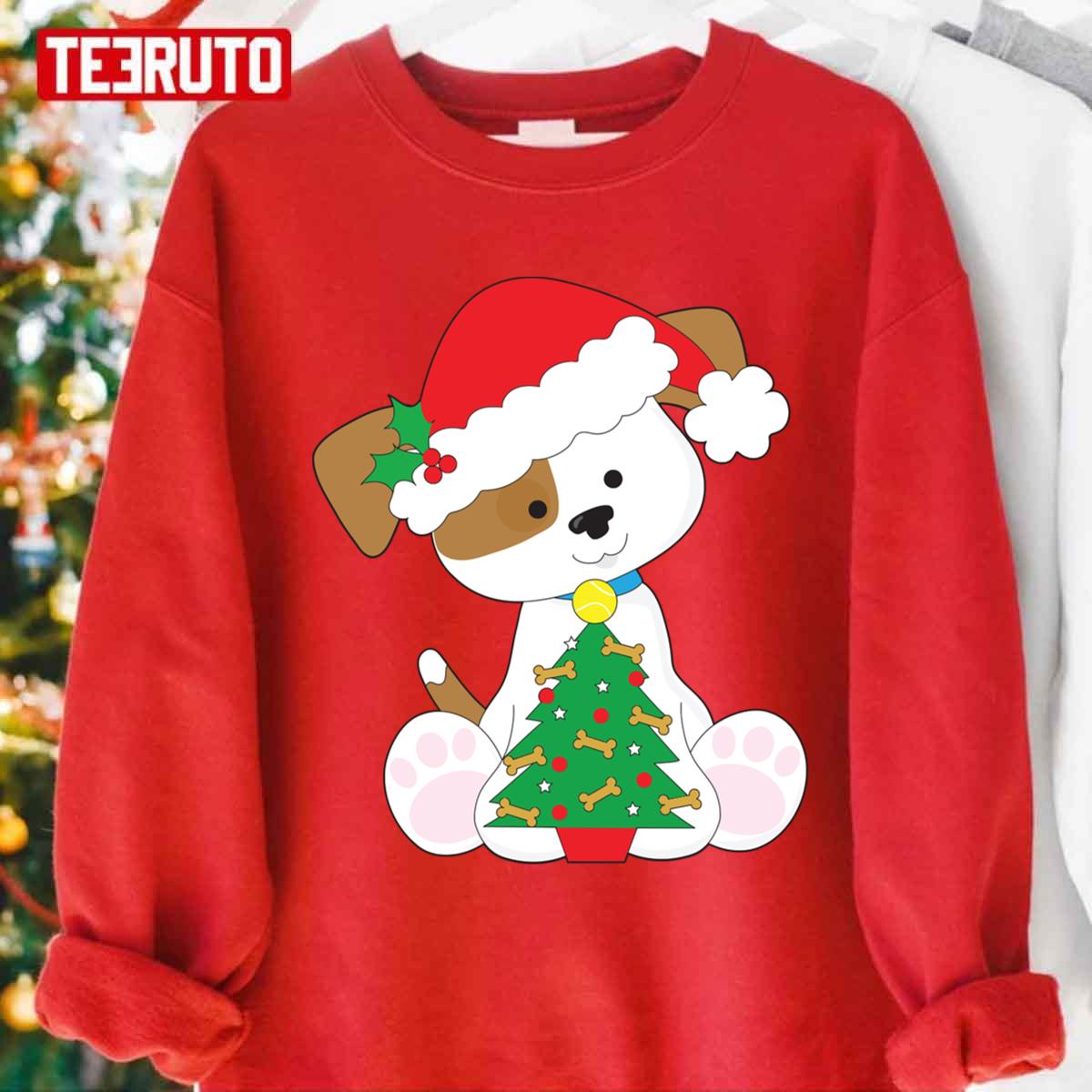 Cute Puppy Santa Unisex Sweatshirt