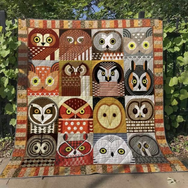 Cutiest Owls Quilt Blanket
