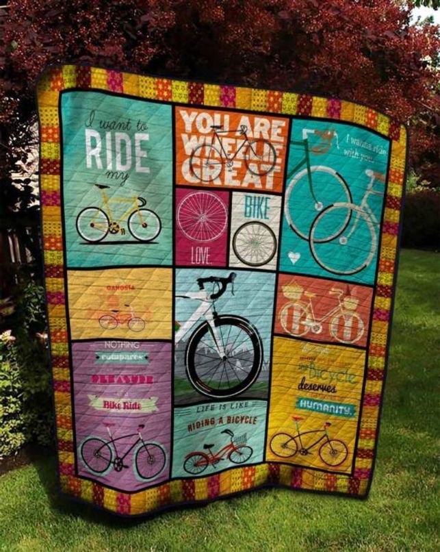 Cycling Life Is Like Riding A Bicycle Quilt Blanket Teeruto