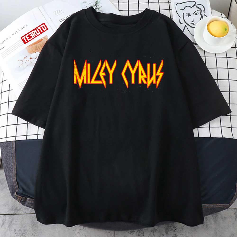 Def Leppard Font Miley Cyrus Unisex T-Shirt