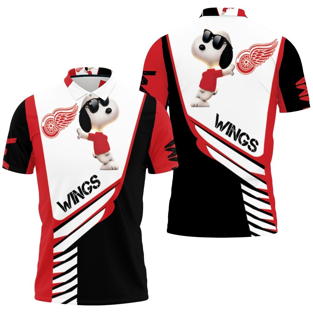 Detroit Red Wings Snoopy For Fans 3d Polo Shirt All Over Print Shirt 3d T-shirt