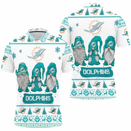 Dolphins Christmas Gnomes Ugly Sweatshirt Christmas 3d Polo Shirt Model A31416 All Over Print Shirt 3d T-shirt