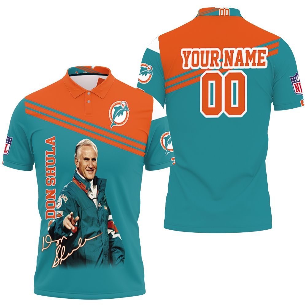Don Shula Dolphins Coach Signed Achievement Legend For Fans 3d Personalized Polo Shirt All Over Print Shirt 3d T-shirt