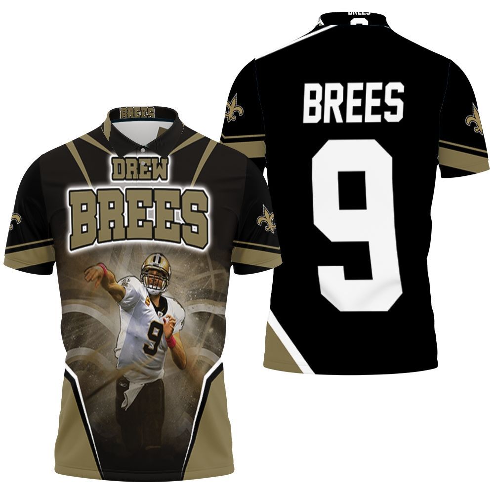Drew Brees Background New Orleans Saints Polo Shirt All Over Print Shirt 3d T-shirt
