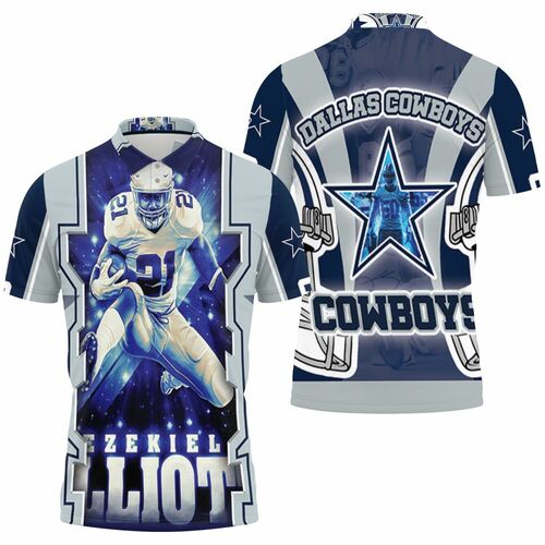 Ezekiel Elliott #21 Nfc East Division Champions Super Bowl 2021 Dallas Cowboys Polo Shirt Model A5018 All Over Print Shirt 3d T-shirt