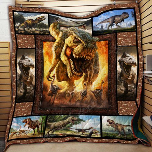Ferocious TRex Dinosaur Quilt Blanket Teeruto