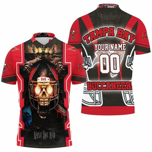 Fire Skull Raised The Red Tampa Bay Buccaneers Nfc South Champions Super Bowl 2021 Personalized Polo Shirt Model A7656