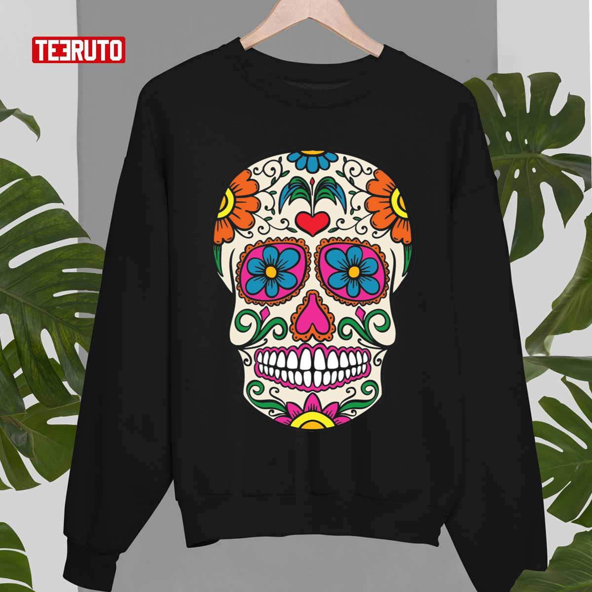 Flowery Skull With Mexican Unisex T-Shirt