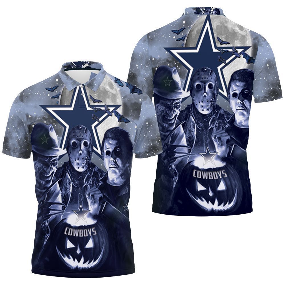 Freddy Jason Michael Myers Love Dallas Cowboys Pumpkin Head Halloween 3d Jersey Jersey Polo Shirt All Over Print Shirt 3d T-shirt
