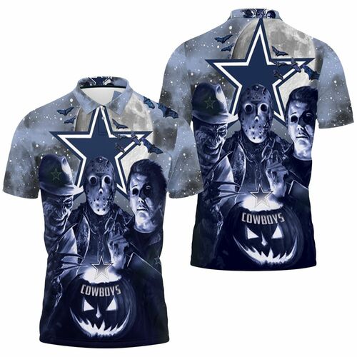 Freddy Jason Michael Myers Love Dallas Cowboys Pumpkin Head Halloween 3d Jersey Polo Shirt Model A5079 All Over Print Shirt 3d T-shirt