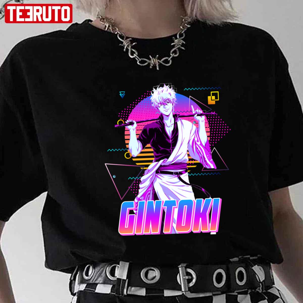 Gintoki Sakata Gintama Retro Art Unisex T Shirt Teeruto 3024