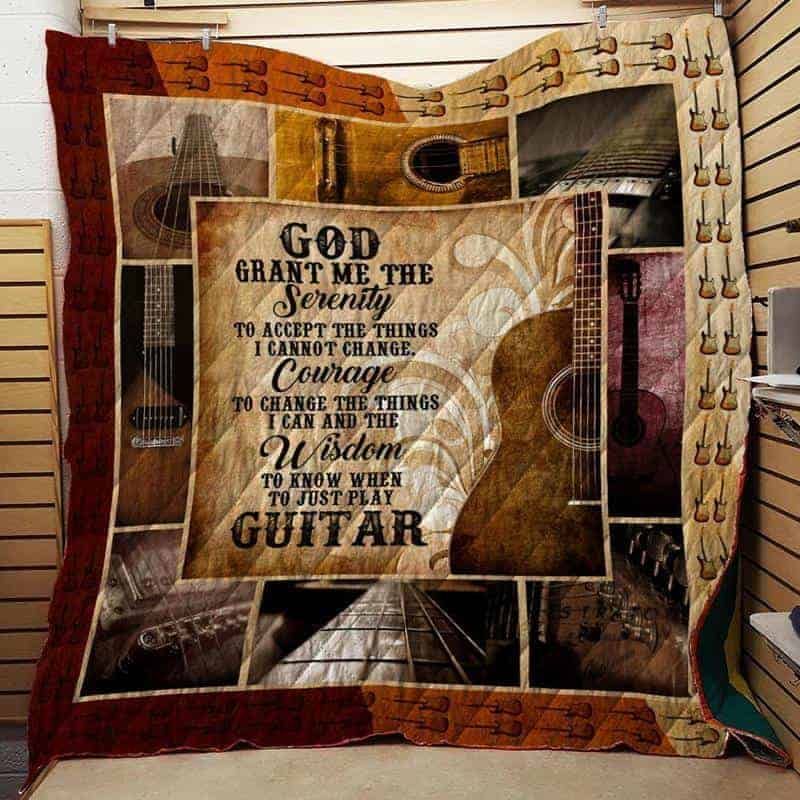 God Grant Me The Wisdom To Play Guitar Quilt Blanket