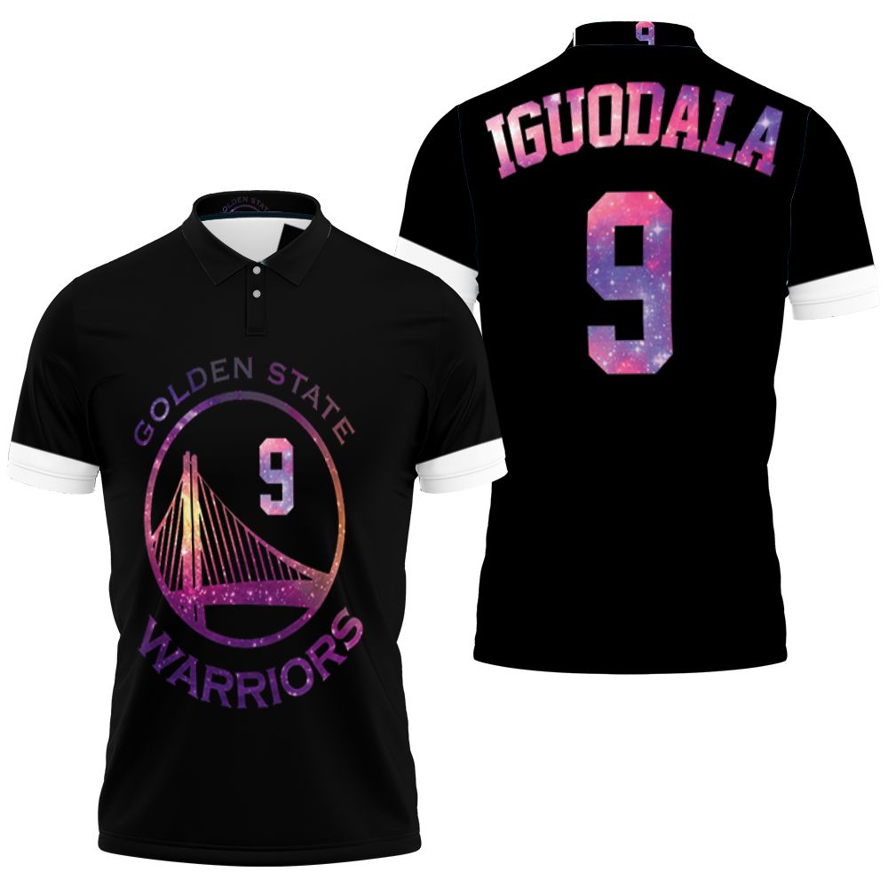 Golden State Warriors Andre Iguodala #9 Nba Great Player Iridescent Black 3d Designed Allover Gift For Warriors Fans Polo Shirt