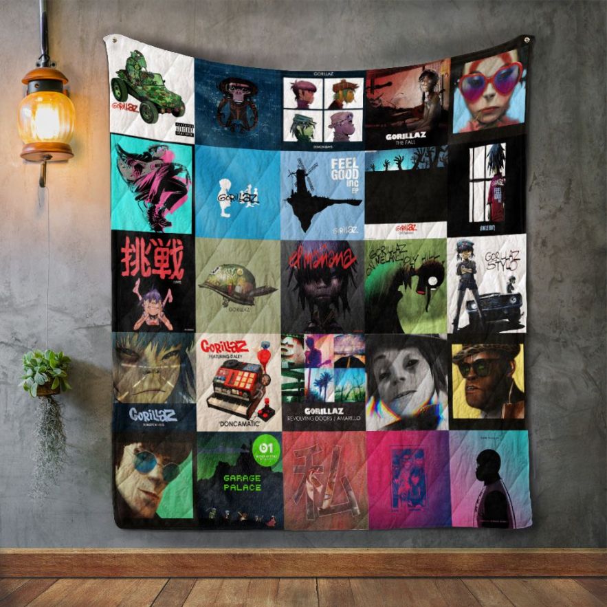 Gorillaz Virtual Band Album Covers Quilt Blanket