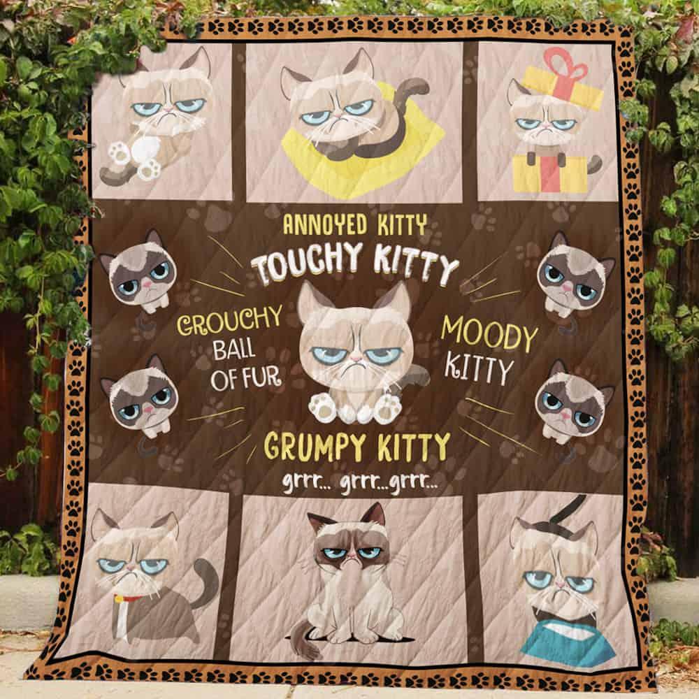 Grumpy Cat Grr Quilt Blanket