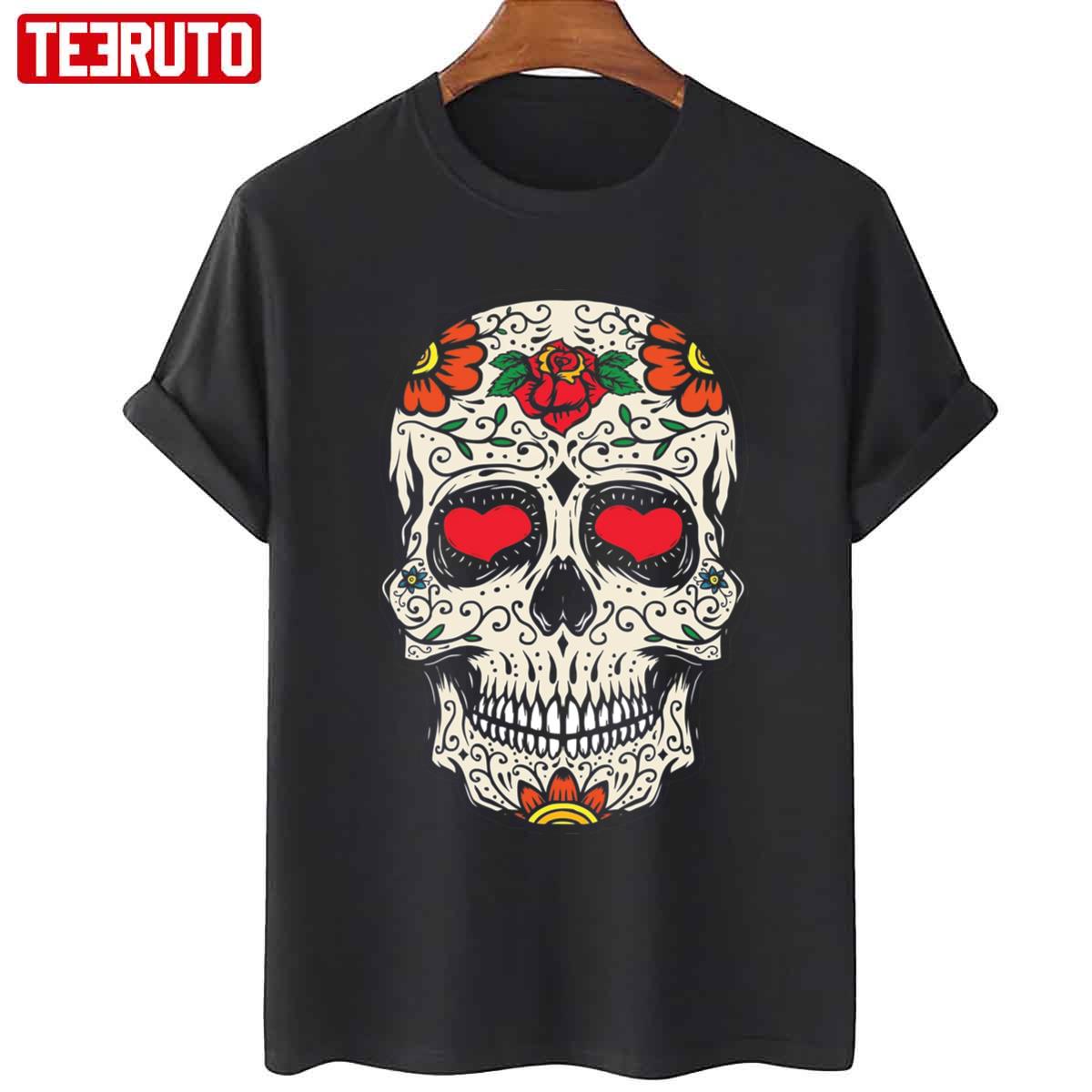 Heart Skull With Mexican Unisex T-Shirt