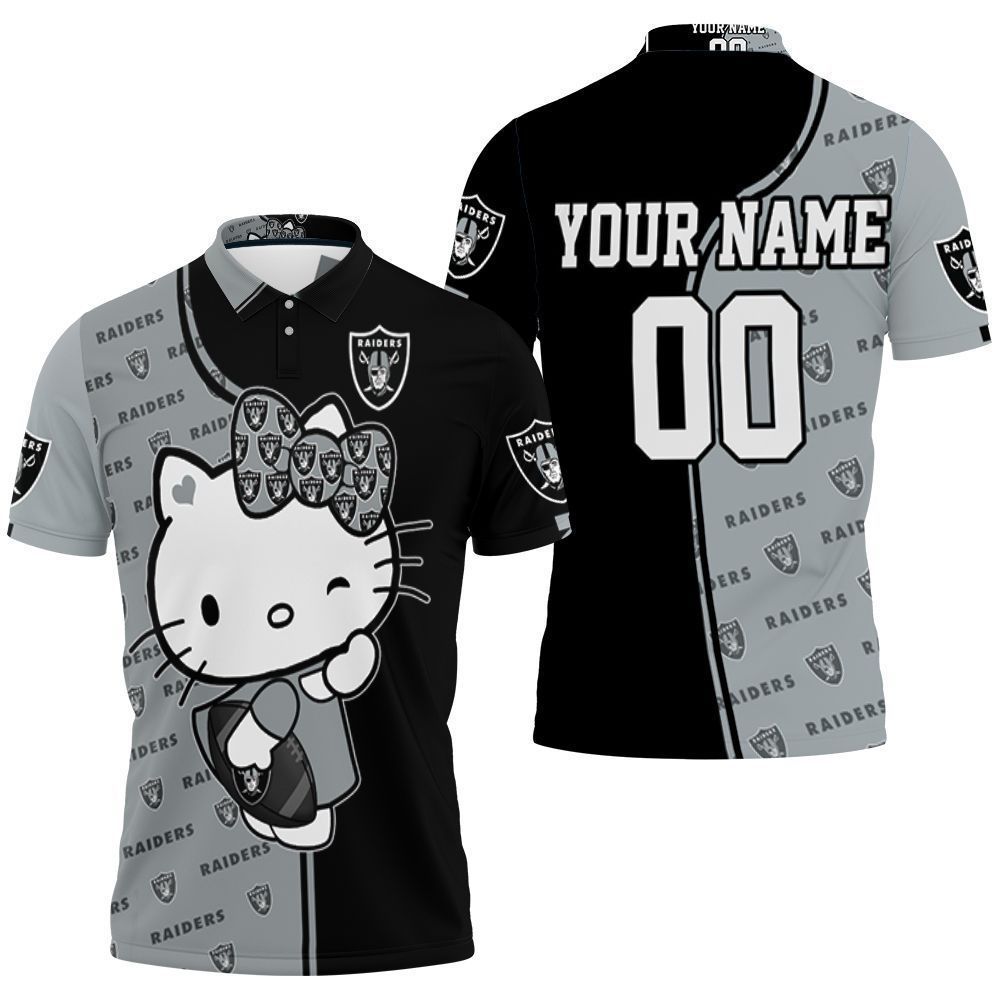 Oakland Raiders Hello Kitty Fan 3d Jersey Baseball Jacket - Teeruto