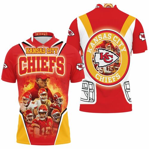 Hill 10 Clark 55 Mathieu 32 Mahomes 15 Jones 95 Kelce 87 Kansas City Chiefs Andy Reid For Fans Polo Shirt Model A20189