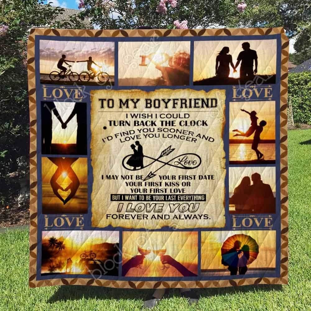 I Love You Forever And Always To My Boyfriend Personalized Quilt