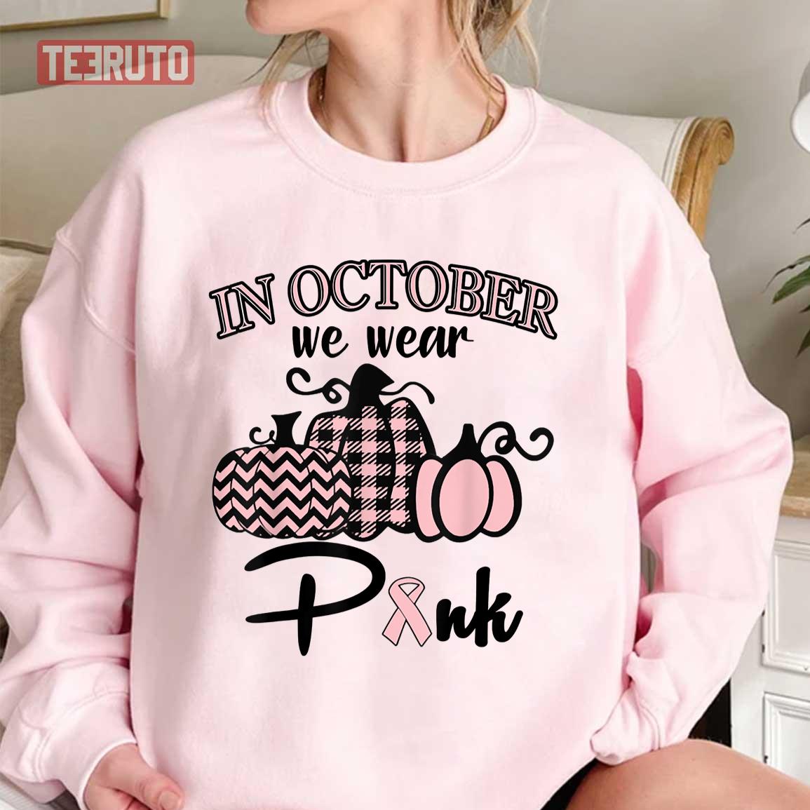 In October We Wear Pink pumpkin Breast Cancer Awareness