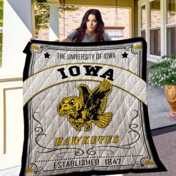 Iowa Hawkeyes EST 1847 Quilt Blanket