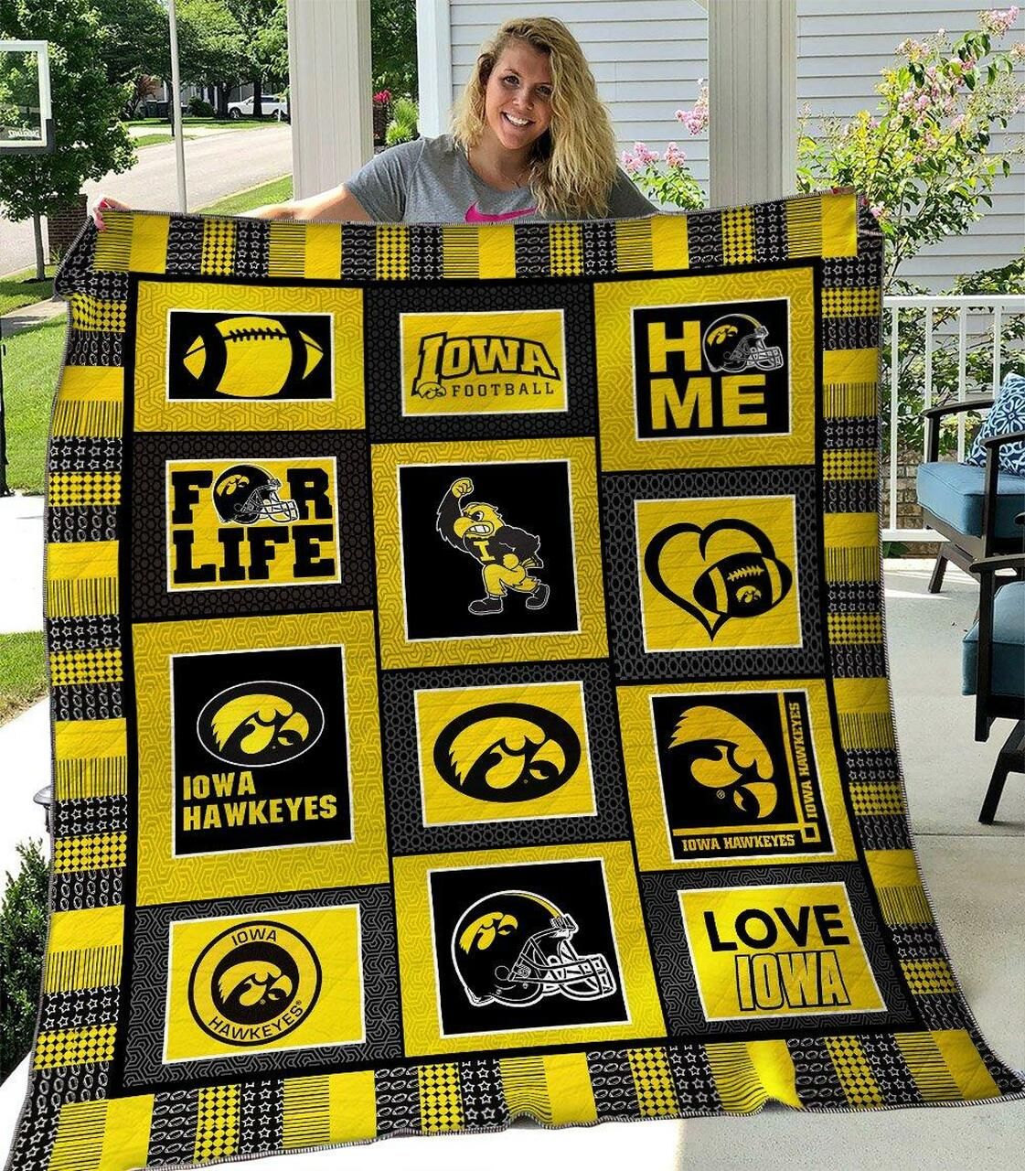 Iowa Hawkeyes Ncaa Quilt Blanket Teeruto