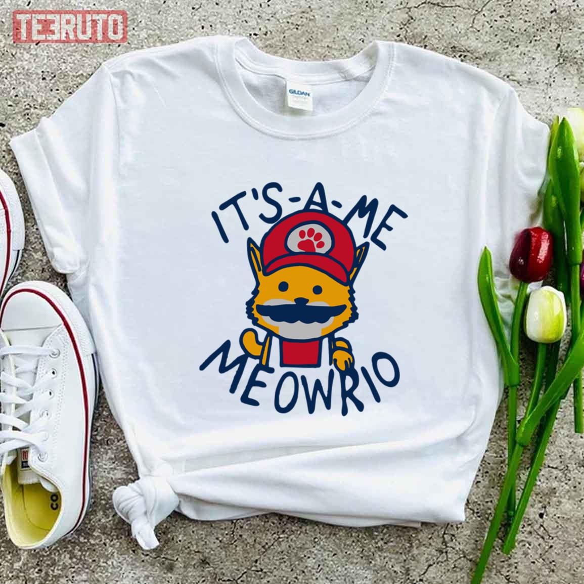 It’s A Me Meowrio Funny Cat Design Super Mario Unisex T-shirt