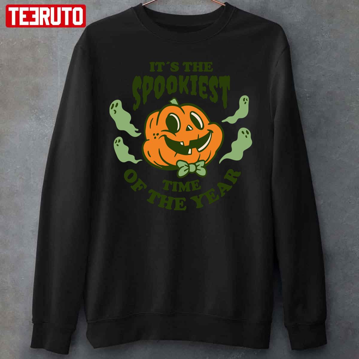 It’s The Spookiest Time Of The Year Vintage Spooky Halloween Pumpkin Scene Halloween Unisex Sweatshirt