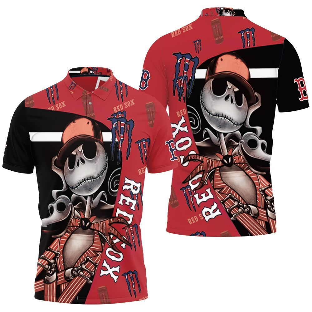 Jack Skellington Monster Energy Logo 3d Printed For Fan Boston Red Sox Polo Shirt All Over Print Shirt 3d T-shirt