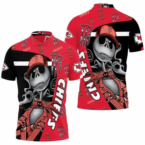 Jack Skellington Monster Energy Logo 3d Printed Kansas City Chief For Fan Polo Shirt Model A31784 All Over Print Shirt 3d T-shirt