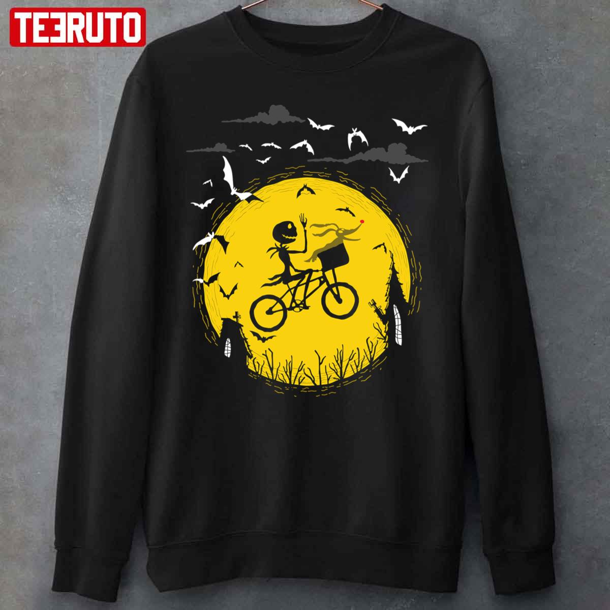 Jack Skellington & Zero Take Flight Inspired By E.T. the Extra Terrestrial Unisex Sweatshirt
