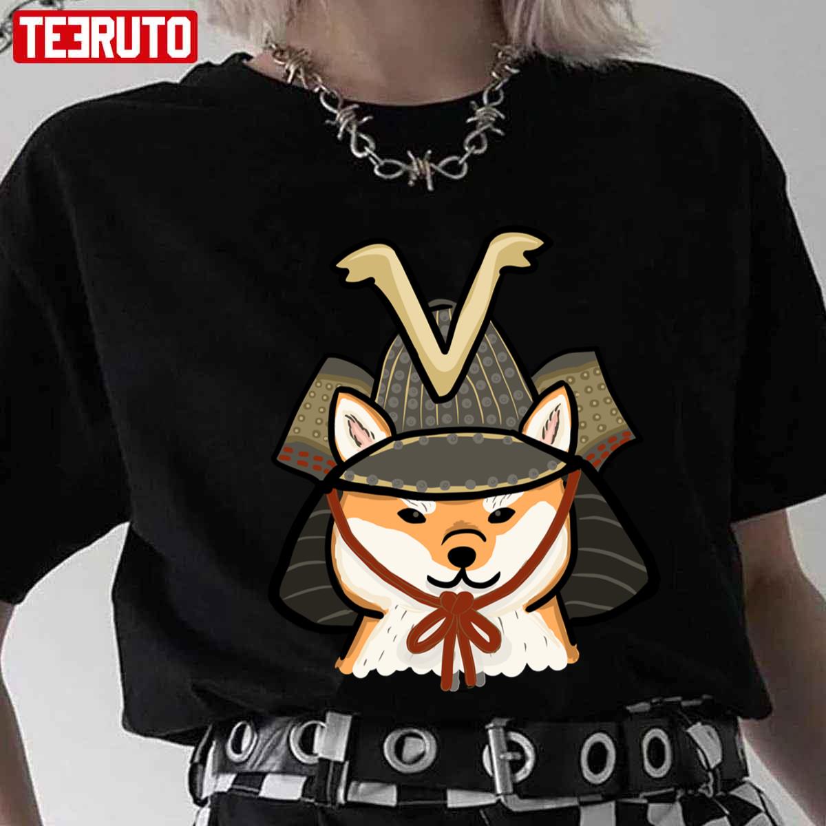 Japanese Shiba Inu Relaxed V Artwork Unisex T-Shirt