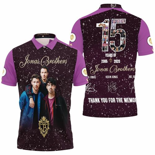 Jonas Brothers 15 Years 2005 2020 Nick Kevin Joe Signed Thank You For Memories 3d T Shi Jersey Polo Shirt Model A31809